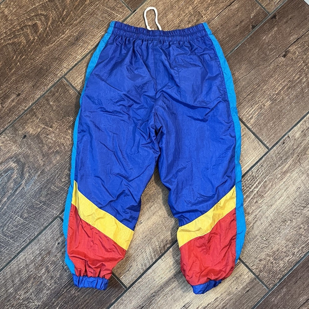 90s Toddler Track Pants 5T Yellow Blue Red Windbreaker Joggers Retro Y2K
